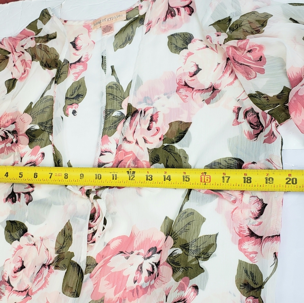 Band of Gypsies Pink and Green Floral Swim Coverup